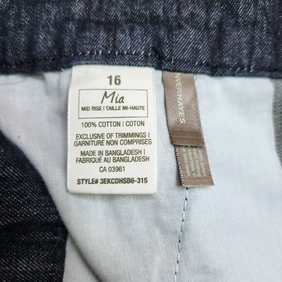 Denver Hayes Shorts Women's Size 16 Mia Mid Rise 100% Cotton Blue Pockets - Picture 4 of 7